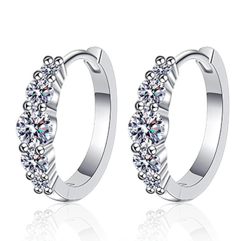 D Color VVS1 moissanite hoop earrings from Bee-Bees crafted in S925 sterling silver.